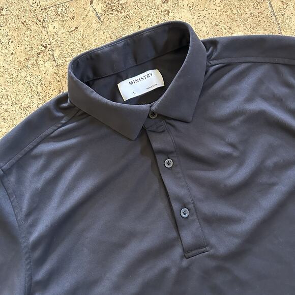 Ministry Of Supply Apollo Performance Polo Button Up Shirt Large - Picture 2 of 6